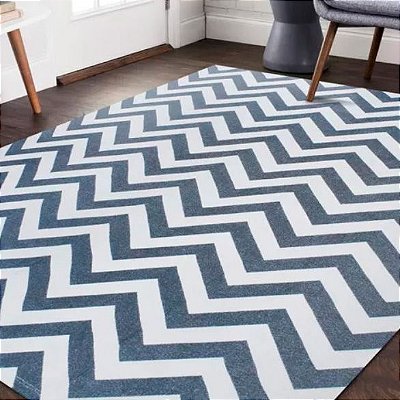 Tapete Maze para Sala e Quarto 1,40 X 2,00 Metros Antiderrapante Estampa Geométrica Preto e Branco Casa Dona