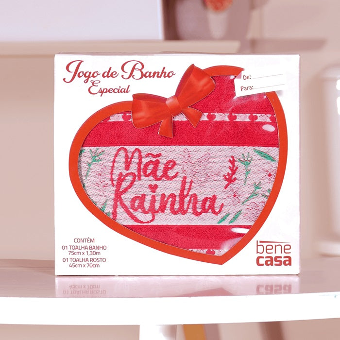 Jogo de Toalha Banho e Rosto Especial Dia Das Mães ROSA BLUSH - Bene Casa