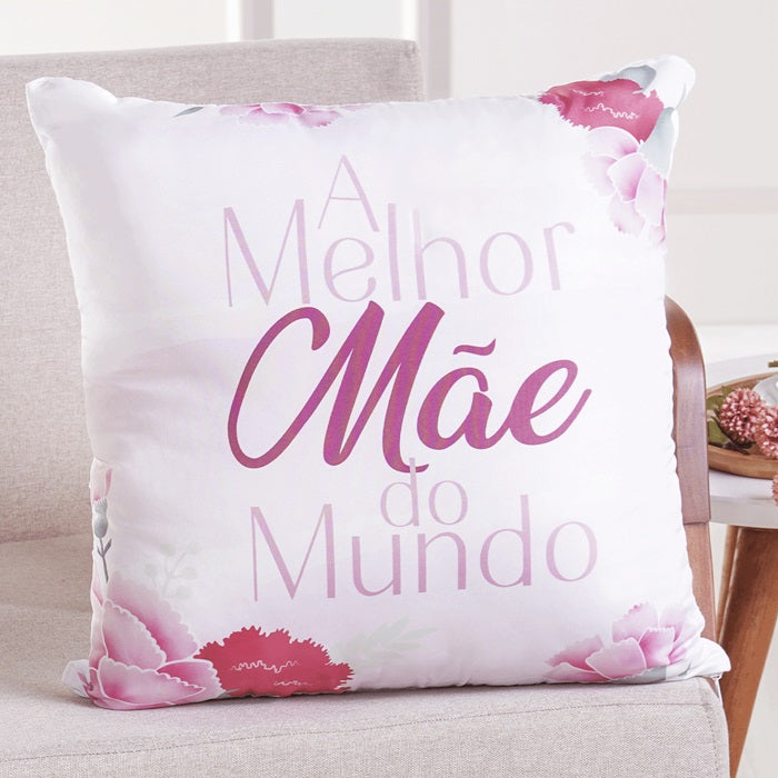 Almofada Decorativa Mãe Especial 45cm x 45cm Com Zíper BLUSH - Bene Casa