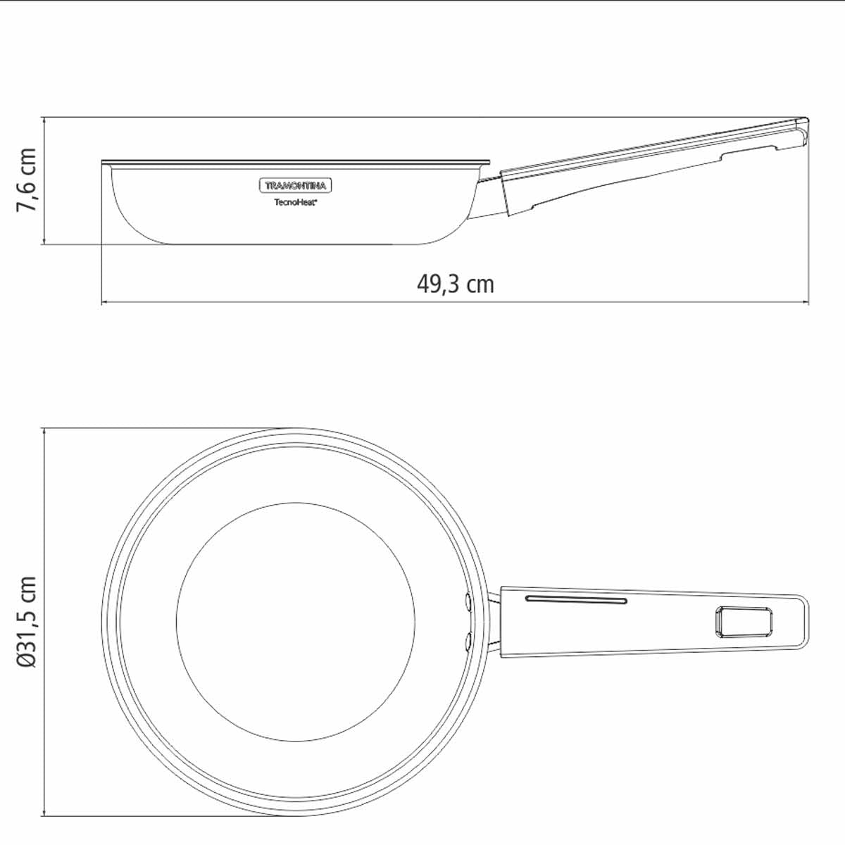 Frigideira Tramontina Pro Aço Inox 20cm 3,4L 62175200