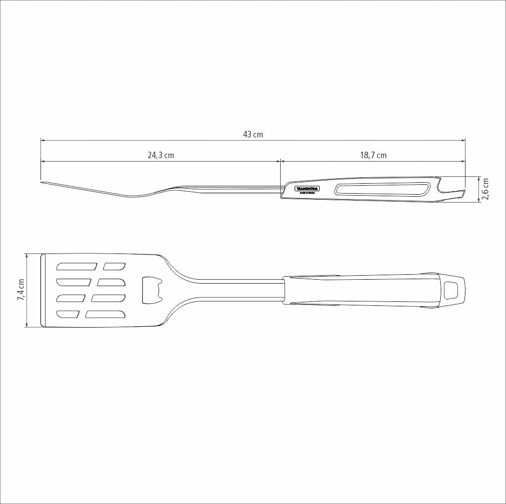 Espátula 46cm Black para Churrasco Tramontina 26592/100