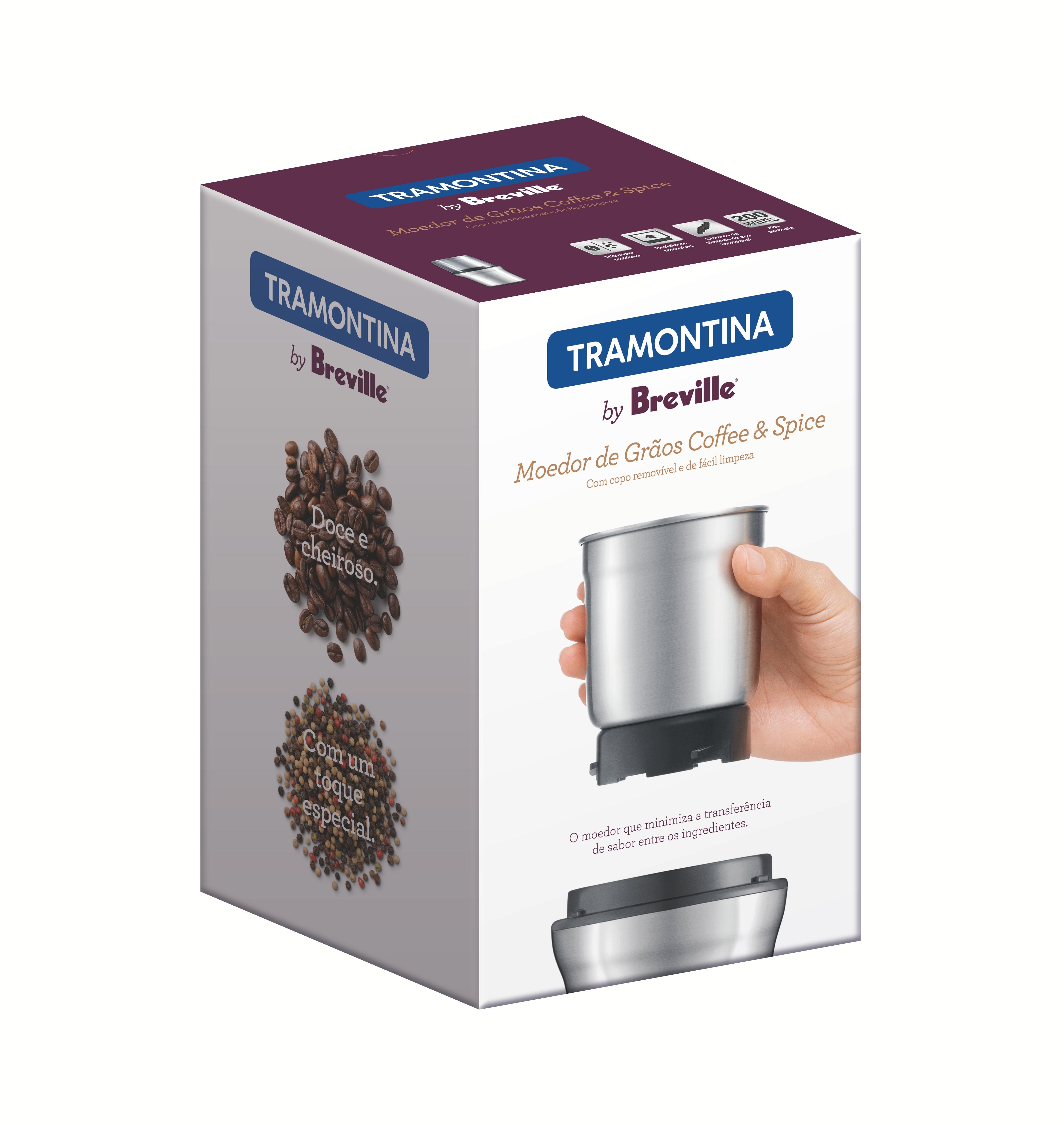 Moedor de Café/Grãos Elétrico Inox Breville Tramontina 127V 69061/011