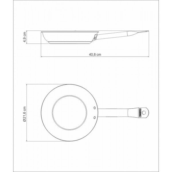 Frigideira Rasa Tramontina Professional Inox Fundo Triplo e Cerâmica Grafite 20cm 1,3L