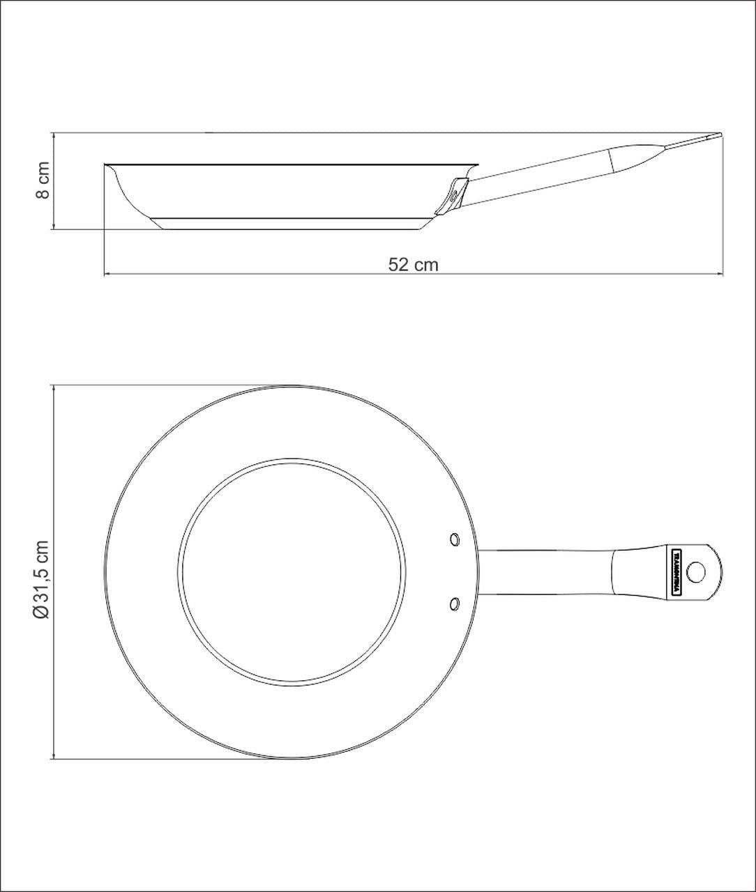 Frigideira Rasa Tramontina Professional Inox Fundo Triplo Cerâmica Grafite 30cm 2,9L 62635/306