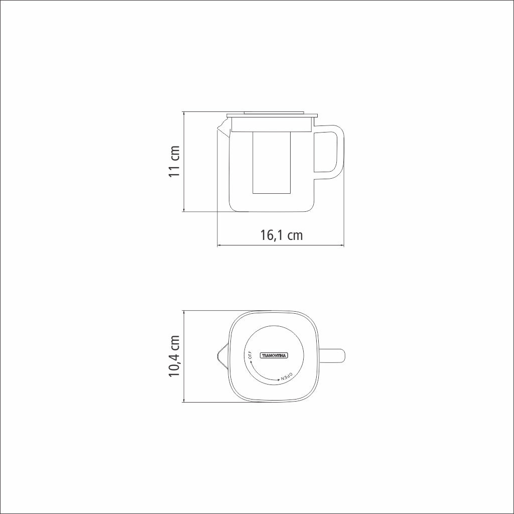 Bule Quadrado de Vidro com Infusor 0,6L Tramontina 61763/060