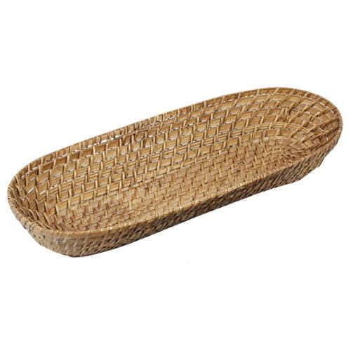 Cesta p/ Pães Retangular em Bambu e Rattan 44x16x7cm