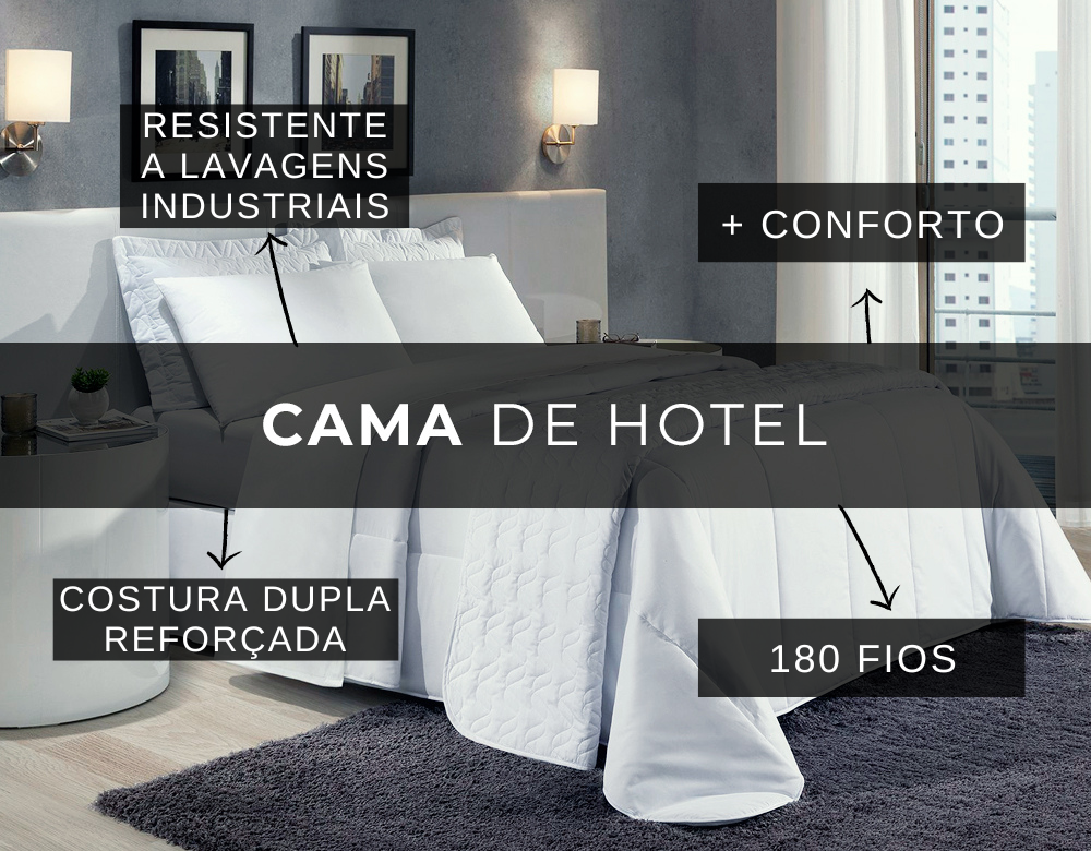 Lençol Hotel sem Elástico Branco 180 Fios - Casal